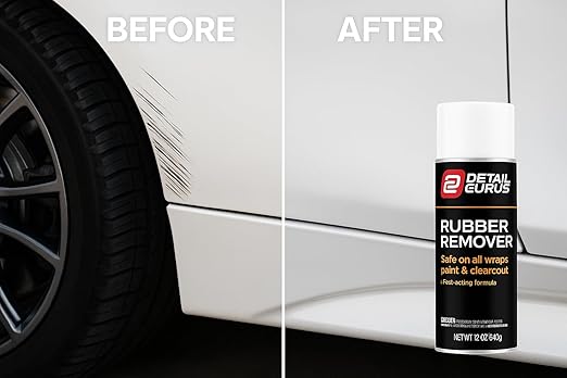 Detail Gurus Rubber Remover – Fast-Acting Rubber Remover & Tire Scuff Cleaner – Safe On All Paints, Wraps, Metal & Plastic – Professional-Grade Formula for Race Cars, Trucks, Boats & Motorcycles- 12 oz