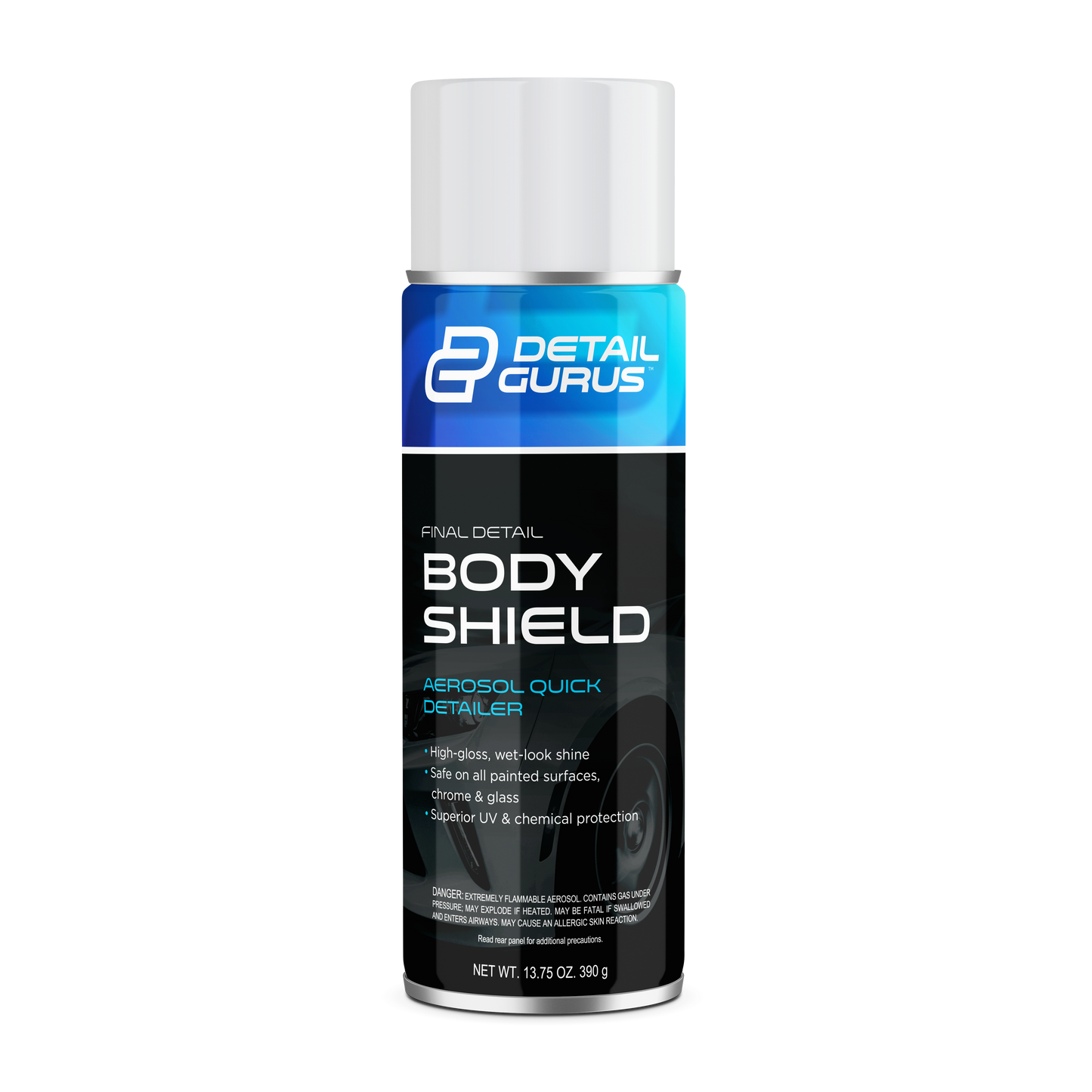 Detail Gurus Body Shield Quick Detailer – Effortless High-Gloss Shine Spray – Instant Waterless Clean & Polish for Cars, Boats, Trucks & Motorcycles – Safe on All Paint Types- 13.75 oz